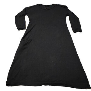 Gudrun Sjoden Small Dress Cotton‎ Wool A-line 3/4 Sleeve Crewneck Pocket Black